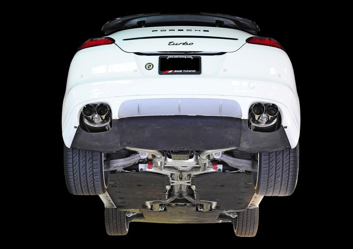 AWE Track Edition Performance Exhaust System for 970 Panamera Turbo - Polished Silver Tips