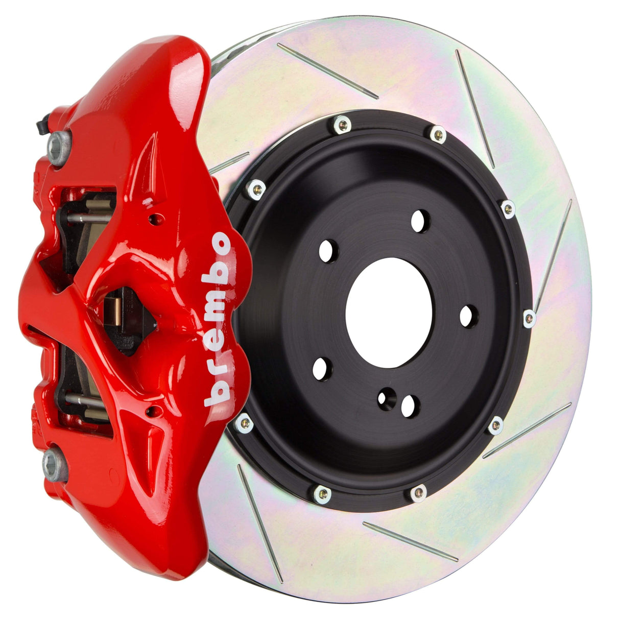 Brembo GT Systems 380x28 2-Piece 4 Piston Red Slotted Rear