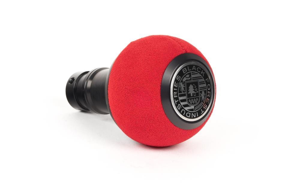 BFI GS2 Heavy Weight Shift Knob - Red Alcantara - Black Anodized (981 / 991 Porsche Fitment)