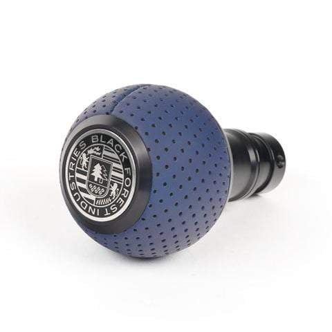 BFI GS2 Heavy Weight Shift Knob - Porsche Maritime Blue Leather - Black Anodized (981 / 991 Porsche Fitment)