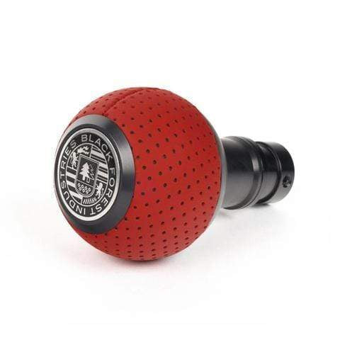BFI GS2 Heavy Weight Shift Knob - Rosso Centaurus Leather - Black Anodized (981 / 991 Porsche Fitment)