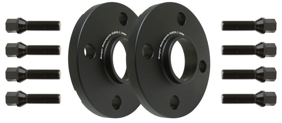 Mini Cooper Wheel Spacers Kit by BMS w/8 Black Extended Wheel Bolts