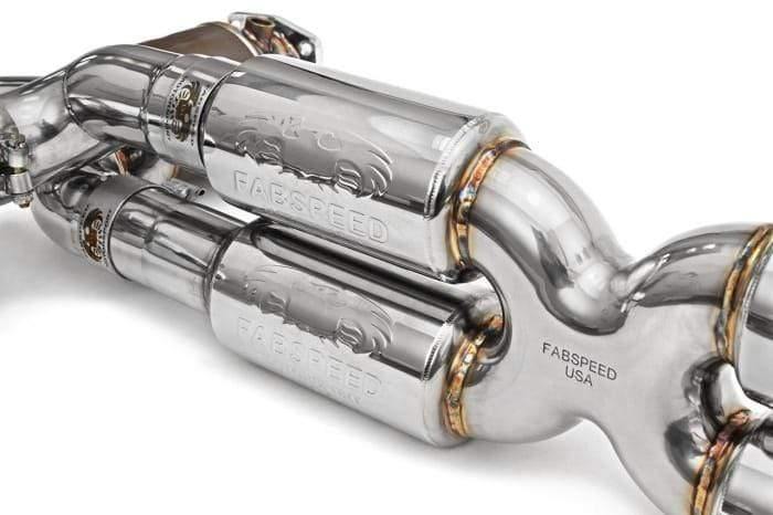 Fabspeed Valvetronic Supersport X-Pipe Exhaust - Porsche 991.2 Turbo/S - Race - Includes Cat Bypass - Deluxe Quad Tips (Wet Black)
