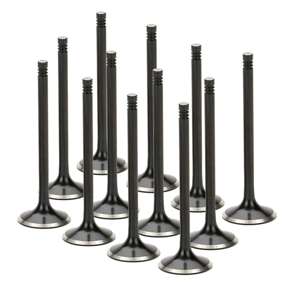 Supertech BMW M50/M52/S50/S52 Black Nitrided Exhaust Valve - +1mm Oversize - Set of 12