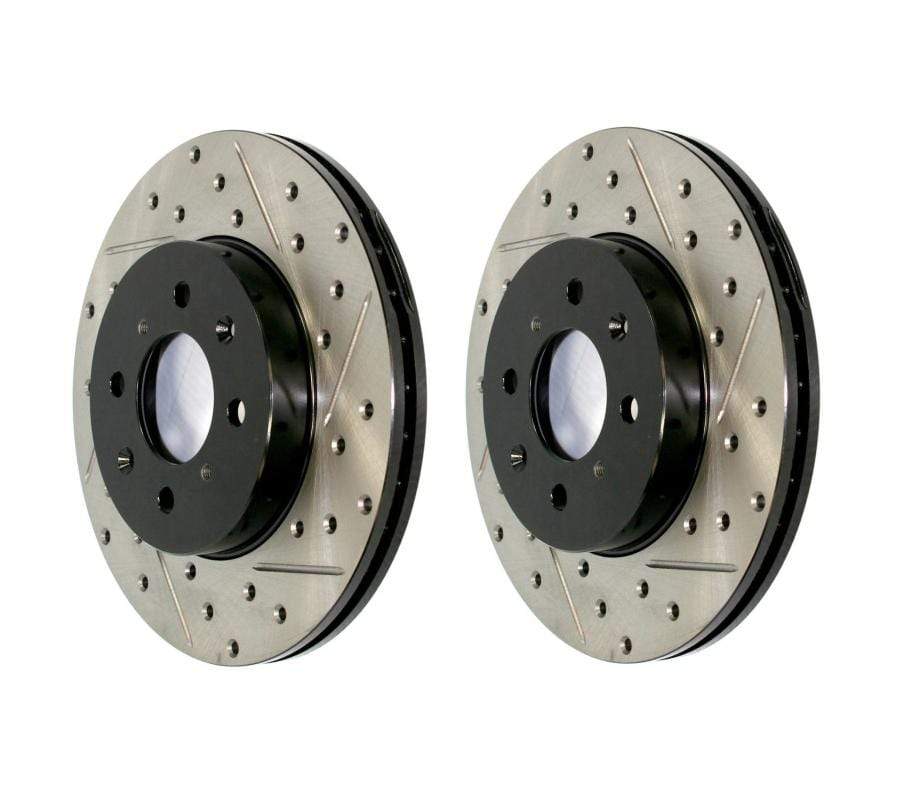StopTech Sport Drilled/Slotted Brake Rotors (Rear Left & Right) - 12-19 Beetle / 12-18 Jetta / 2015 Golf SportWagen (253mm)