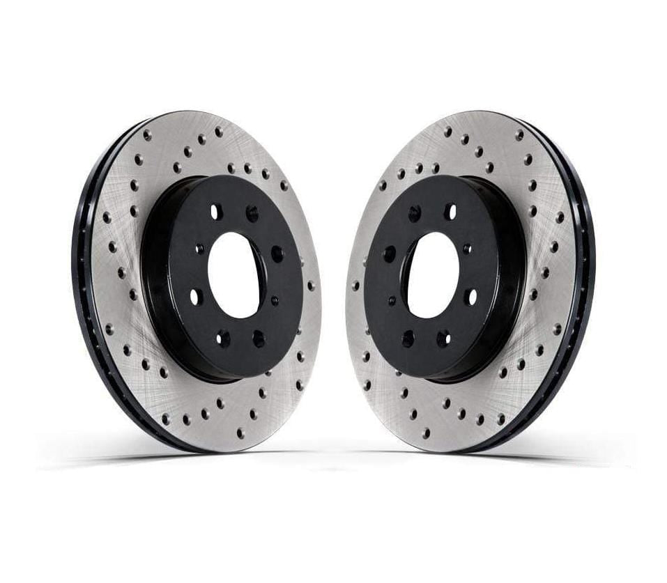 Front Stoptech Cross Drilled Rotors - Set of 2 Rotors (340x30mm) - VW/Audi