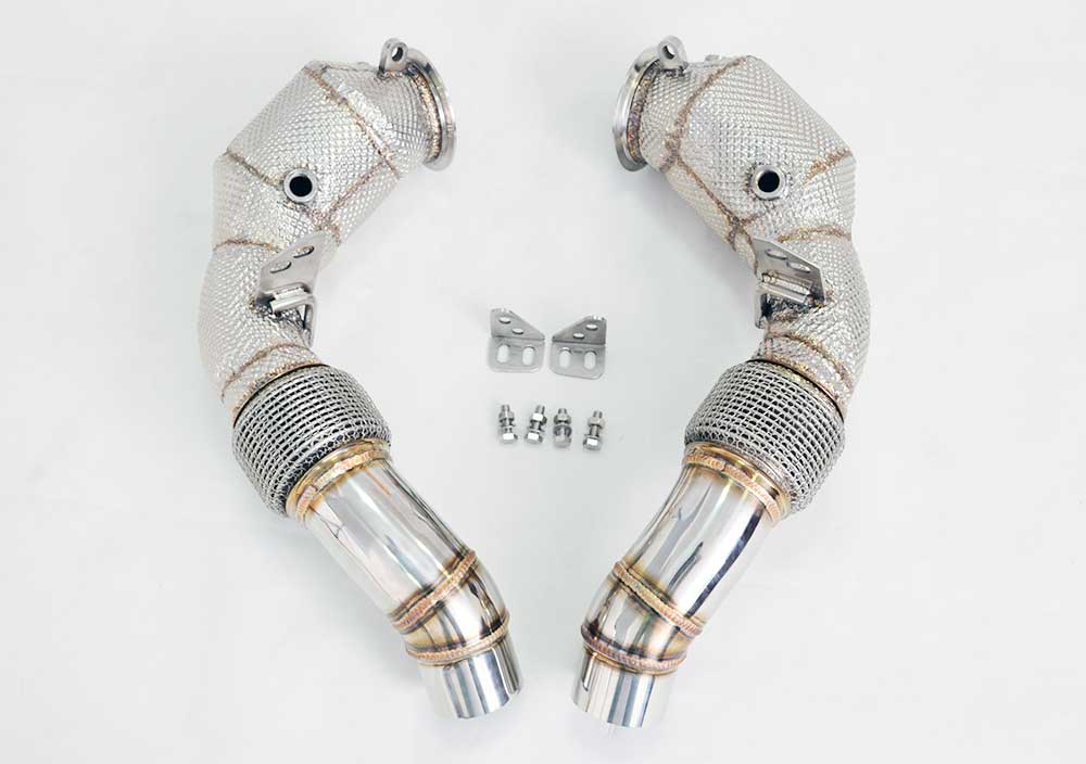 Racing Dynamics Catted Downpipes W/Heatshield - BMW / S63 / M5 / M6