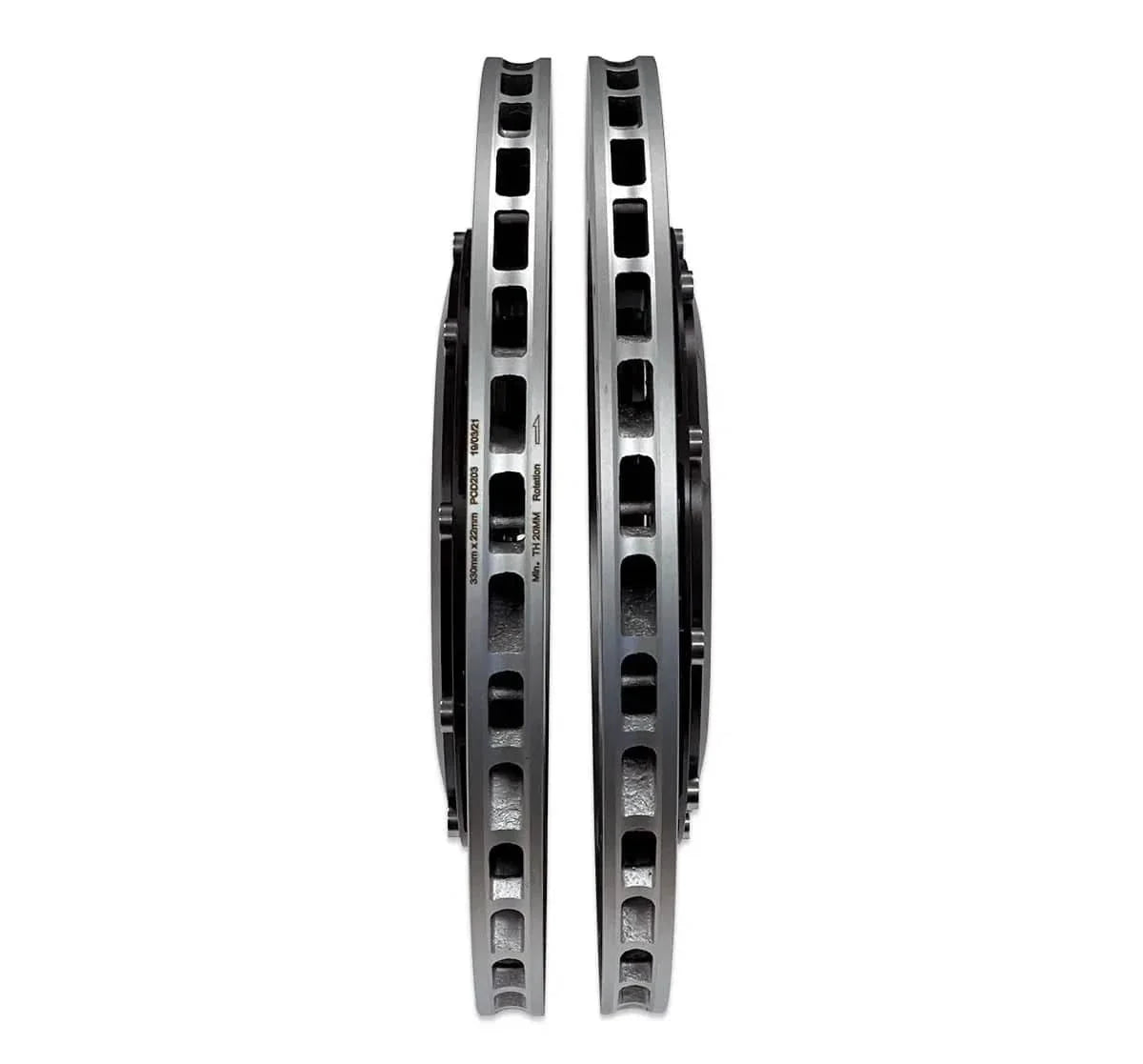 034 Motorsport 2-Piece Floating Rear Brake Rotor 370mm Upgrade for B9/B9.5 Audi A4/S4, A5/S5, Q5/SQ5, & RS4/RS5