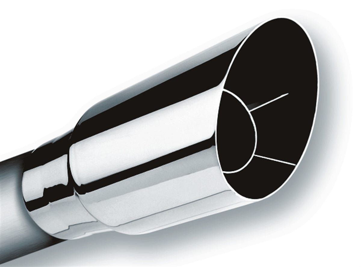 Borla Universal Polished Tip Single Round Angle-Cut (inlet 3in. Outlet 3 1/2in)