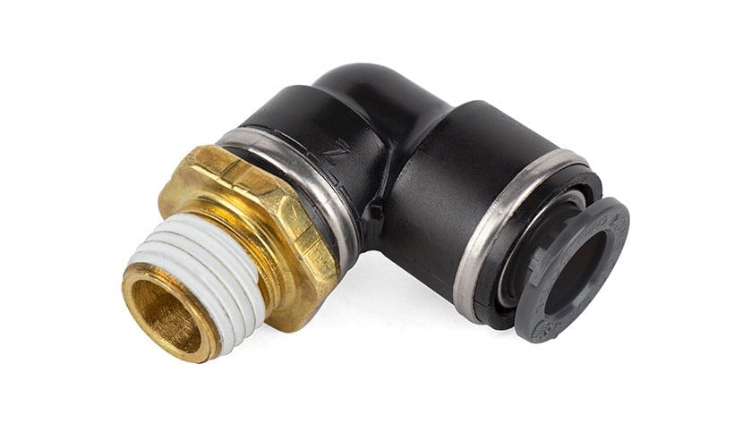 Air Lift Elbow Male- 1/4″ MNPT X 3/8″ PTC – DOT – SMC # KV2L11-35S