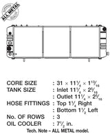 CSF Performance 88-90 Cherokee (XJ) 4.0L w/o filler neck (3-Row Copper Core) Radiator