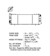 CSF Performance 91-01 Cherokee (XJ) 2.5 & 4.0L LHD w/ filler neck (3-Row Copper Core) Radiator