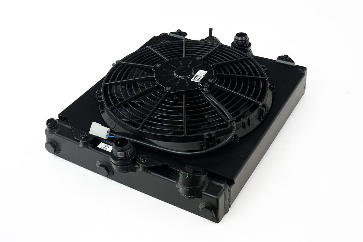 CSF Performance Universal Half Radiator - Evo 7/8/9 / 92-00 Civic - w/ SPAL Fan & Shroud - Black