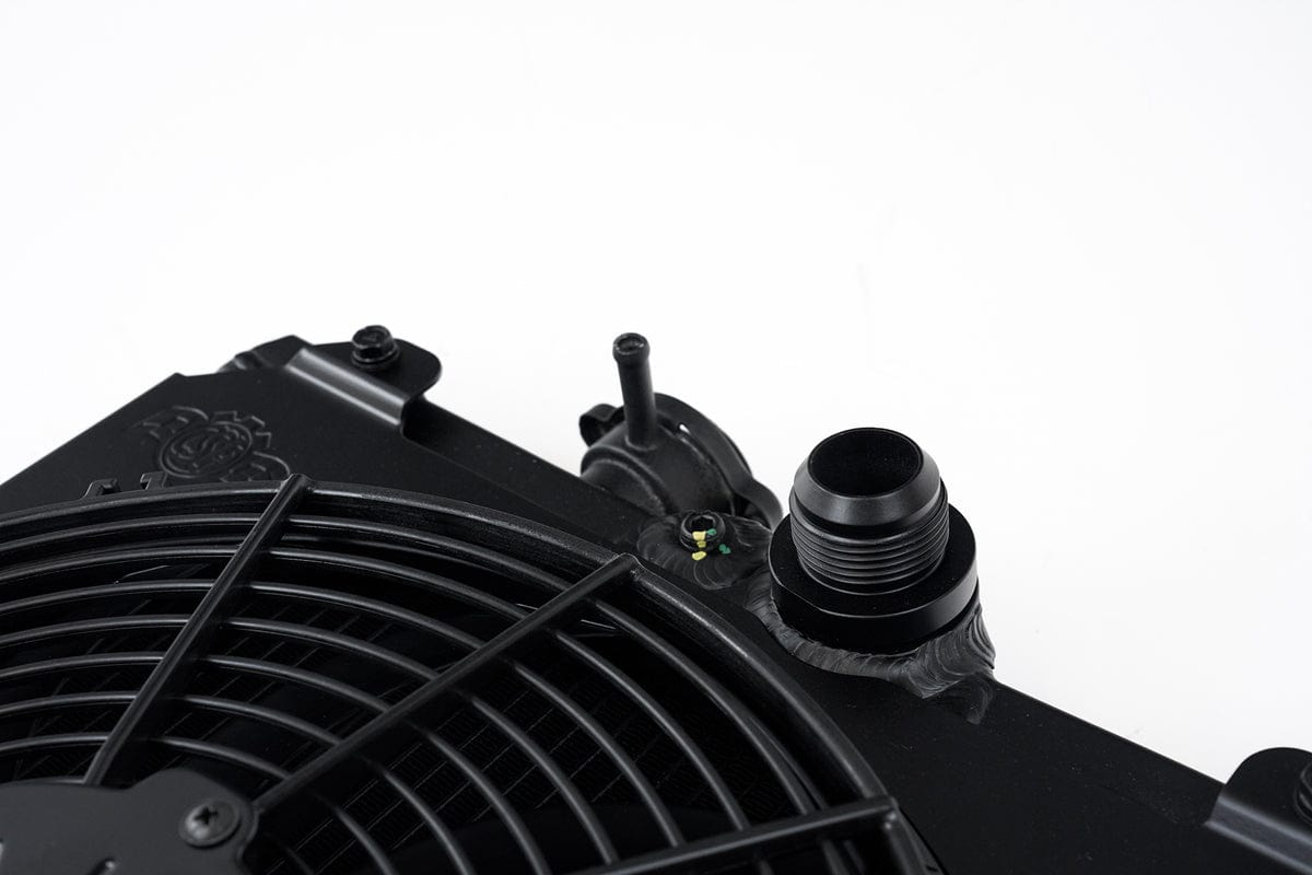 CSF Performance Universal Half Radiator - Evo 7/8/9 / 92-00 Civic - w/ SPAL Fan & Shroud - Black