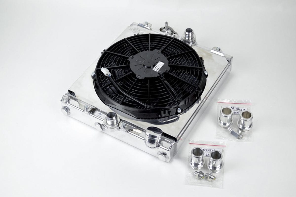CSF Performance Universal Half Radiator - Evo 7/8/9 / 92-00 Civic - w/ SPAL Fan & Shroud
