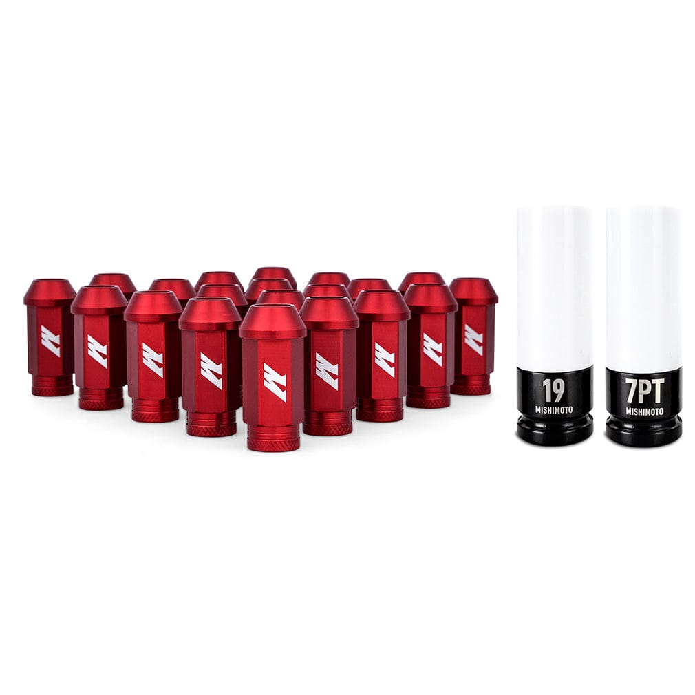 Mishimoto Aluminum Locking Lug Nuts, 1/2in x 20, Red