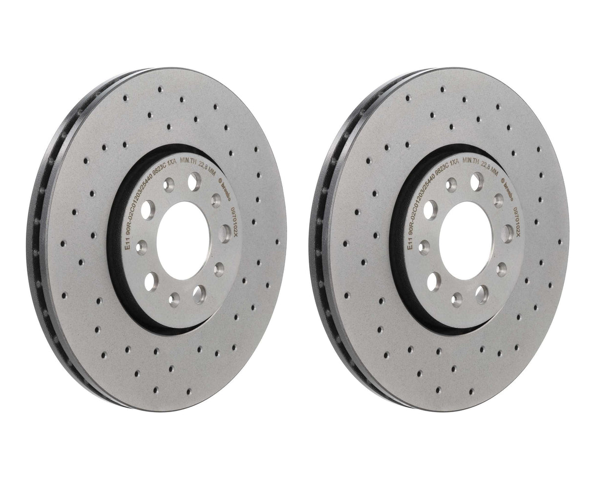 Front Cross Drillled Brake Rotor Set (288x25mm) - VW / 1.8T / VR6 / Mk4 / Golf / Jetta