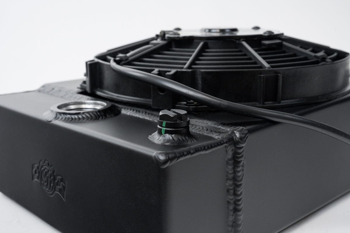 CSF Performance The KING Cooler - Ultimate Drag Race Radiator w/ SPAL Fan & Mounting Kit - Black