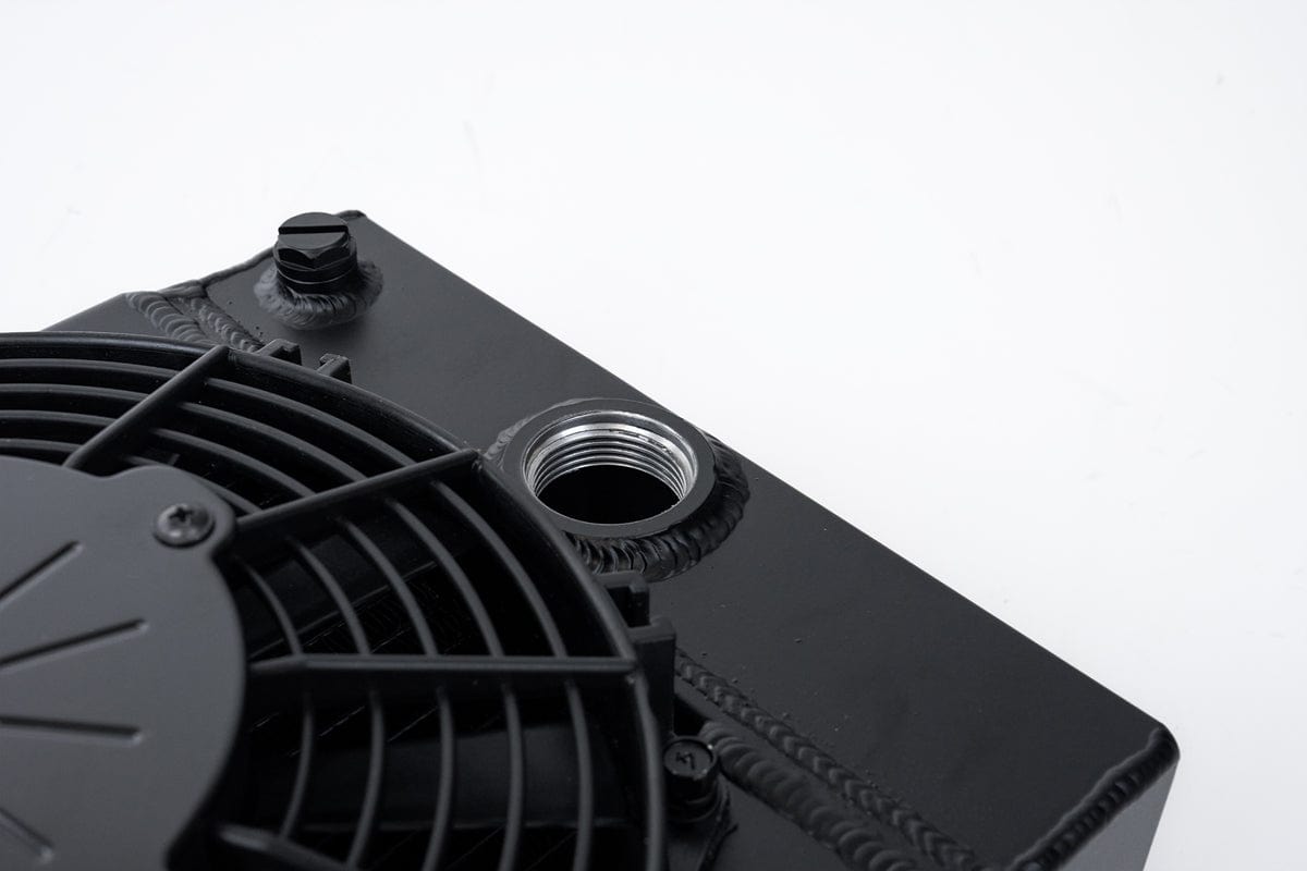 CSF Performance The KING Cooler - Ultimate Drag Race Radiator w/ SPAL Fan & Mounting Kit - Black