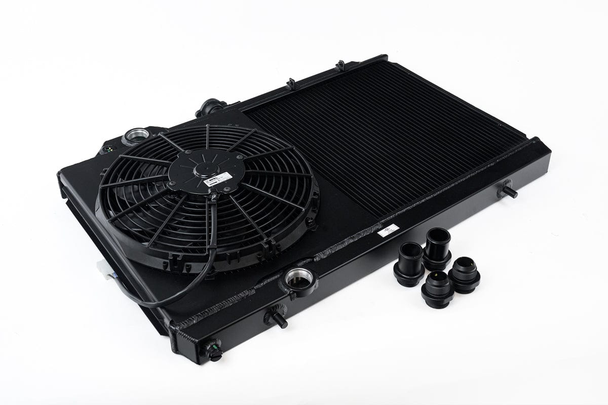 CSF Performance Mitsubishi Evo 4/5/6/7/8/9 Full Size Slim Radiator w/ 12in SPAL Fan - Black
