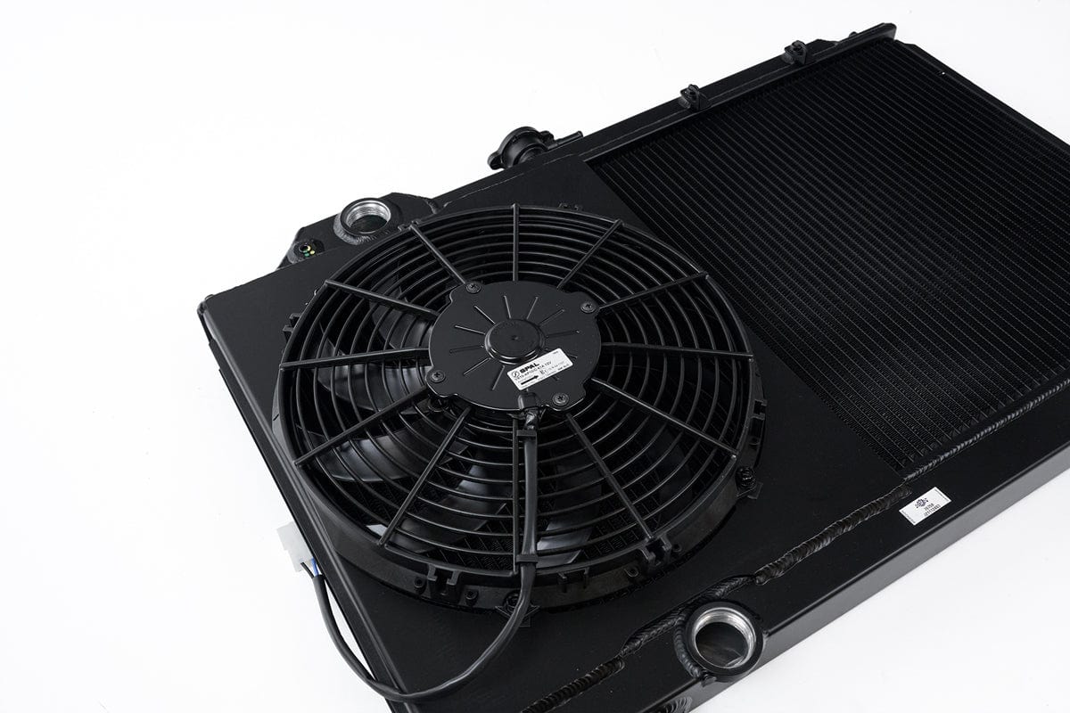 CSF Performance Mitsubishi Evo 4/5/6/7/8/9 Full Size Slim Radiator w/ 12in SPAL Fan - Black