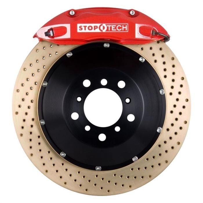 STOPTECH BIG BRAKE KIT - RED - ST-40 - 332X32MM - REAR - CROSS DRILLED - ZINC PLATED