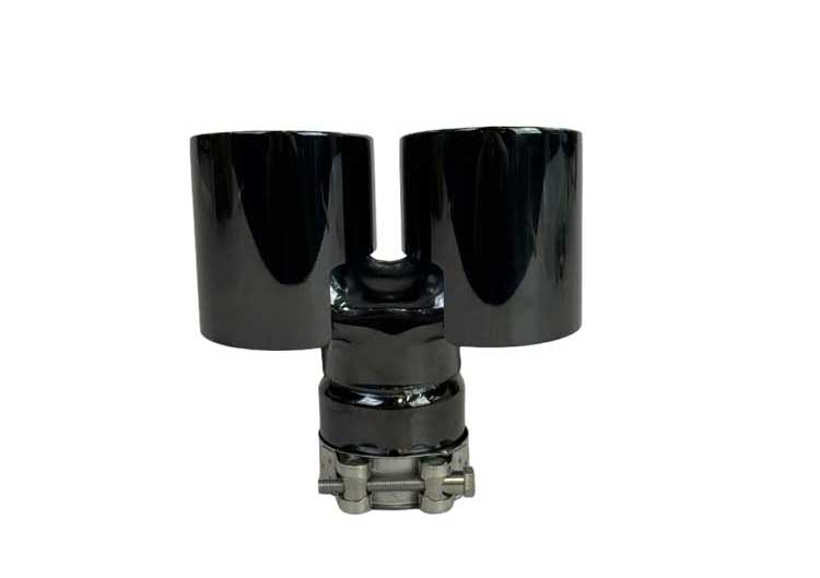 Racing Dynamics Deluxe Black Chrome Twin Tailpipe Tips - Porsche / 987 / Boxster / Cayman