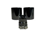 Racing Dynamics Deluxe Black Chrome Twin Tailpipe Tips - Porsche / 987 / Boxster / Cayman
