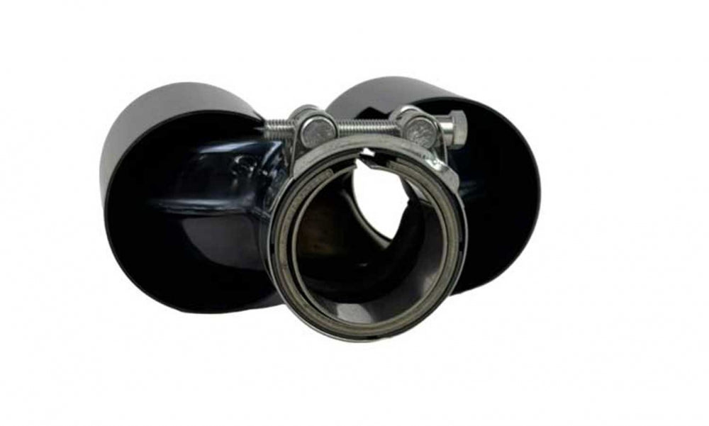 Racing Dynamics Deluxe Black Chrome Twin Tailpipe Tips - Porsche / 987 / Boxster / Cayman