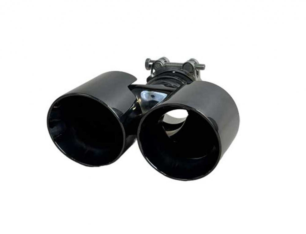 Racing Dynamics Deluxe Black Chrome Twin Tailpipe Tips - Porsche / 987 / Boxster / Cayman