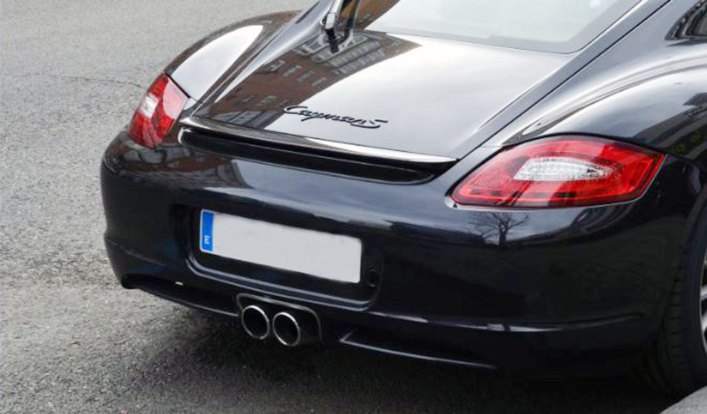 Racing Dynamics Deluxe Black Chrome Twin Tailpipe Tips - Porsche / 987 / Boxster / Cayman
