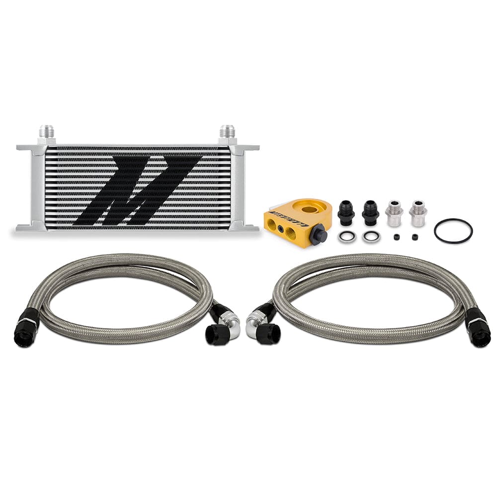 Mishimoto Universal Thermostatic Oil Cooler Kit, 16-Row, Silver
