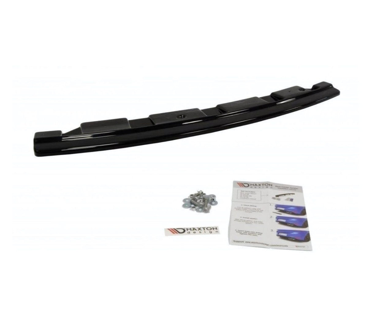 Maxton Design Central Rear Splitter BMW 5 Series F11 M-Pack - Without Vertical Bars (Fits Two Double Exhaust Ends)