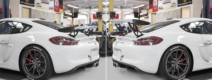 Fabspeed Porsche 981/718 Cayman GT4 Monoblock Wing Risers (2015+)
