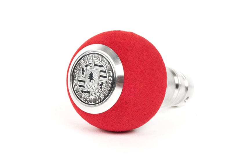 BFI Heavy Weight Shift Knob GS2 Red Alcantara / Machined Finish (Threaded)