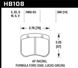 Hawk AP CP2279 / CP3788 / CP3789 / CP5835 / CP5880 / CP5830 (SC430) Caliper Blue 9012 Race Brake Pad