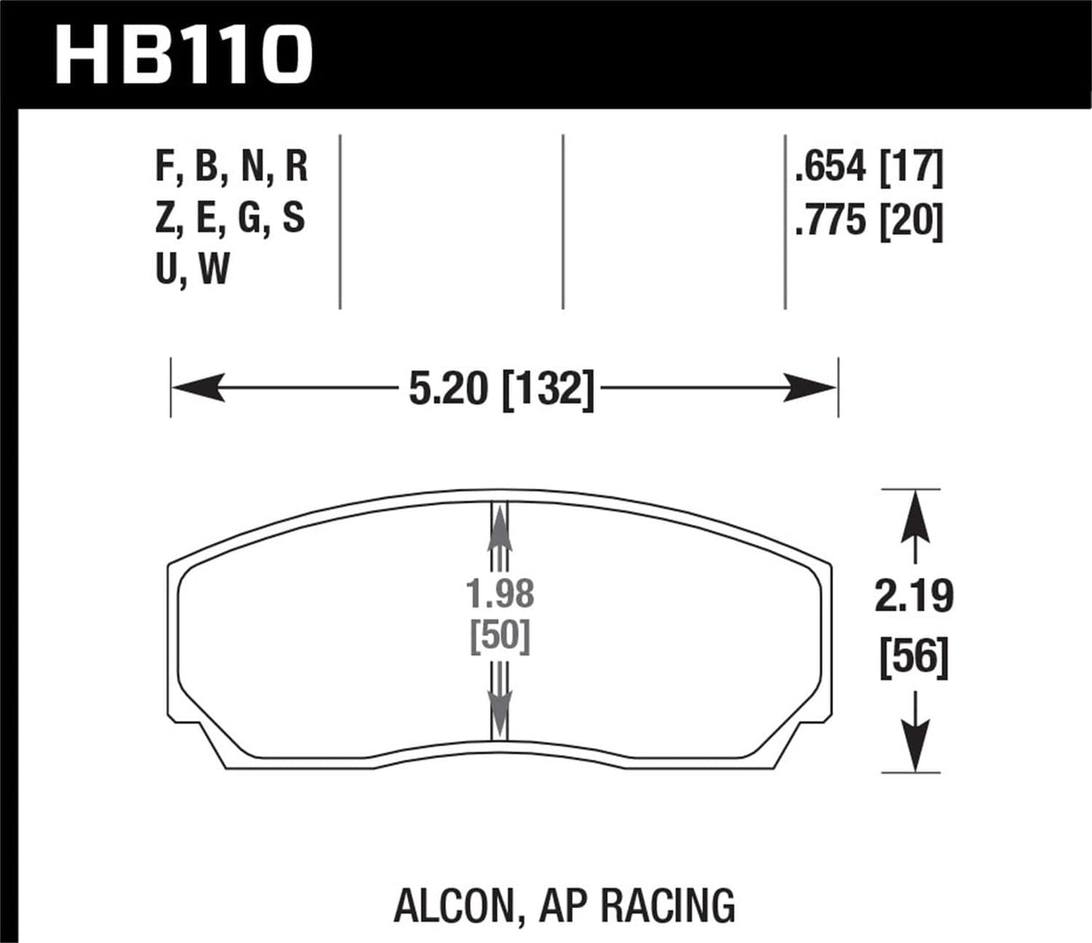 Hawk Alcon 4R-Type / Alcon R-Type (Short Profile) Blue 9012 Race Brake Pads