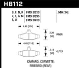 Hawk 77-82 Chevrolet Corvette DTC-60 Race Rear Brake Pads