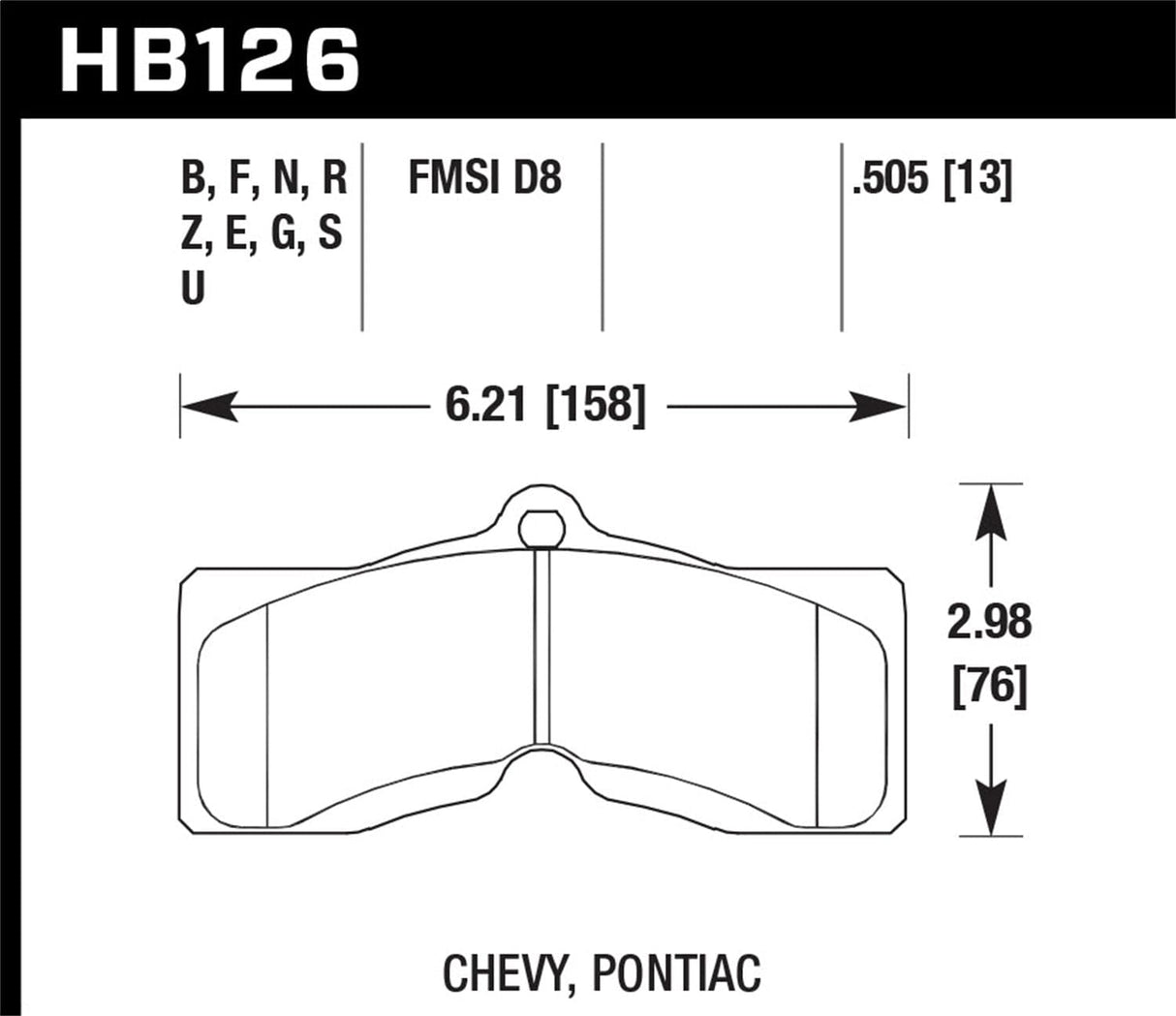 Hawk Wilwood/Outlaw 16mm Blue 9012 Rear Brake Pads