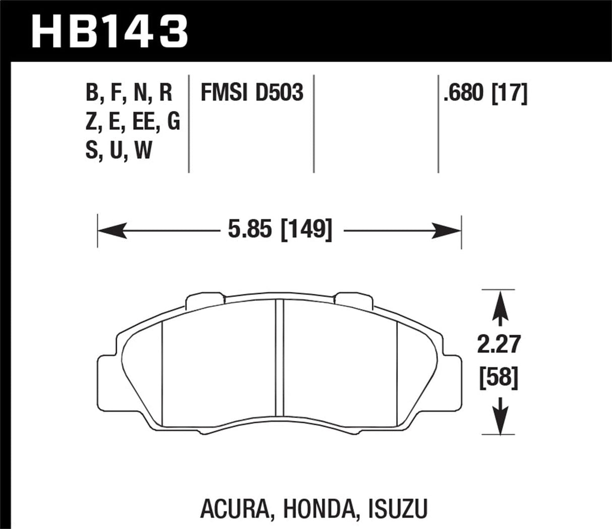 Hawk 97-02 Ferrari Maranello DTC-60 Front Race Brake Pads