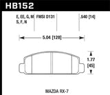 Hawk 84-87 Chevy Corvette 5.7 Blue 9012 Race Front Brake Pads