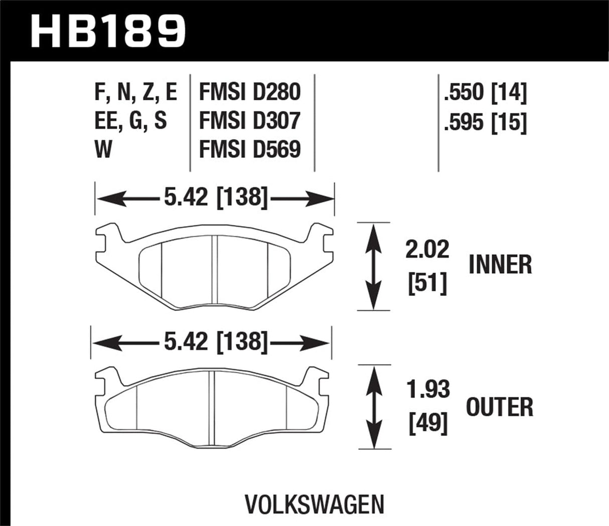 Hawk 70-74 Mazda RX-2 / 74-78 Mazda RX-4 / 79-85 Mazda RX-7 Blue 42 Front Brake Pads