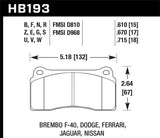 Hawk Subaru Tribeca / Legacy DTC-70 Race Front Brake Pads