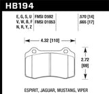 Hawk 10 Hyundai Genesis Coupe ( Track w/ Brembo Brakes) DTC-60 Race Rear Brake Pads
