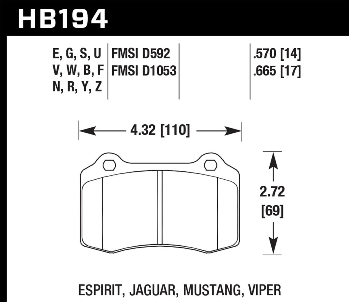 Hawk 1979 Volvo 262 DTC-50 Race Rear Brake Pads