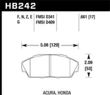 Hawk 99-00 Civic Coupe Si / 96-11 Civic DX EX HX LX Blue 9012 Race Front Brake Pads