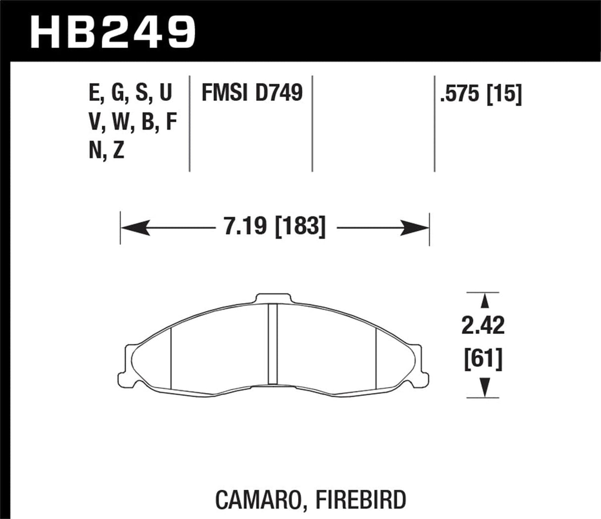 Hawk 98-02 Chevrolet Camaro SS/Z28 / 98-02 Pontiac Firebird DTC-70 Race Rear Brake Pads