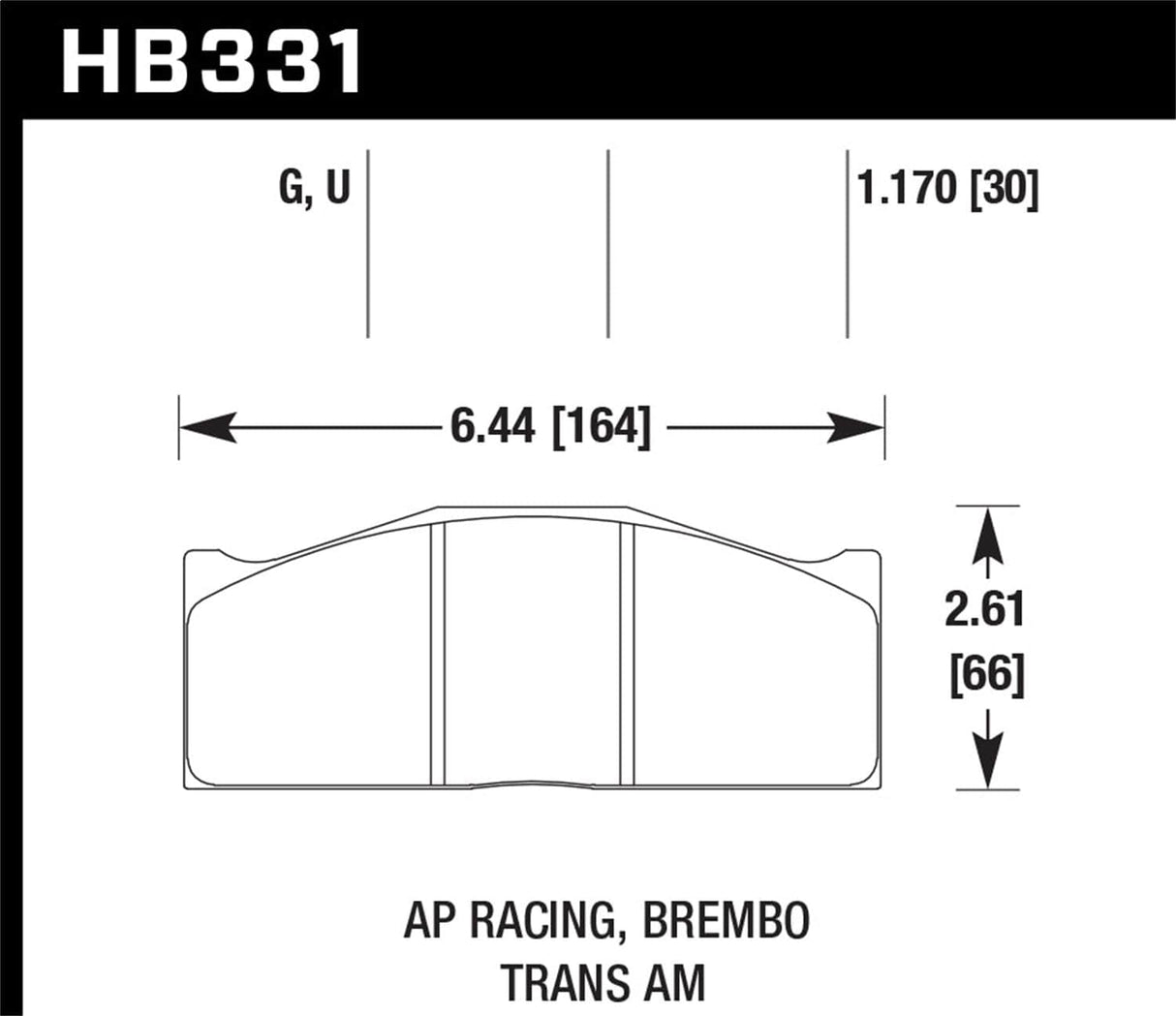 Hawk DTC-80 AP Racing/Brembo 16mm Race Brake Pads