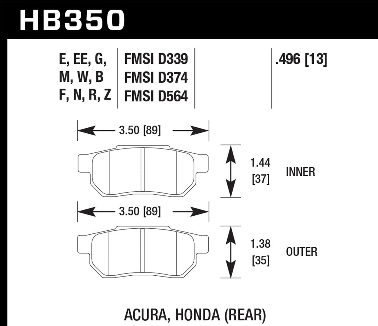 Hawk 86-92 Ford Taurus SHO / 89-92 Ford Thunderbird Super Coupe DTC-60 Race Rear Brake Pads