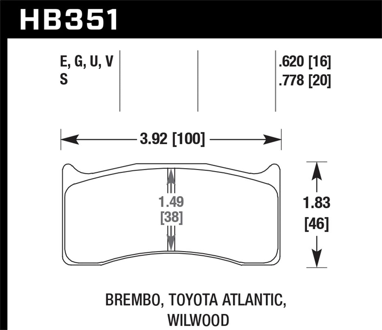 Hawk Wilwood DL/Outlaw/Sierra DTC-50 Brake Pads